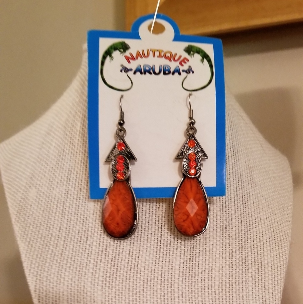 STUNNING Orange  Pierced Earrings